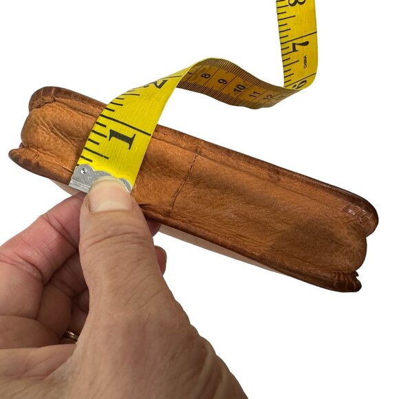 Vintage Fossil Kiss Lock Wallet Card Holder Change Purse Saddle - Picture 9 of 10